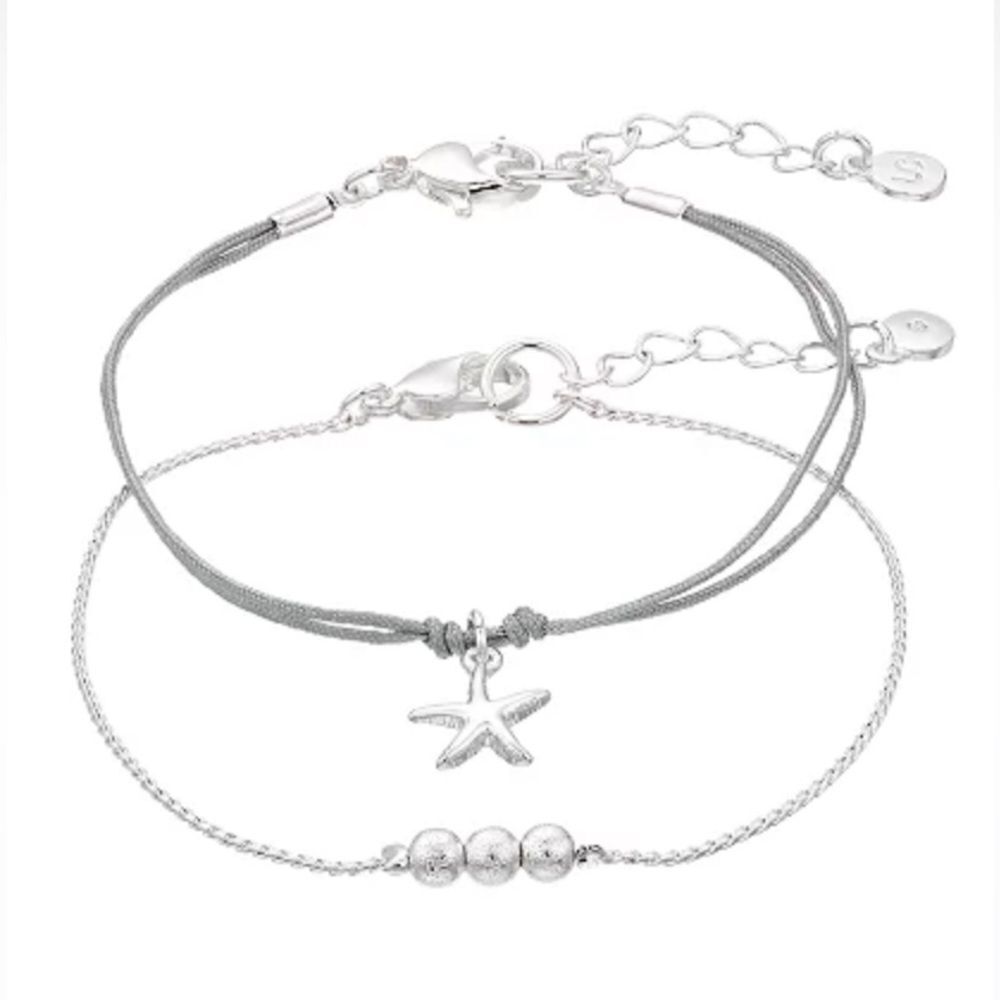 LC Lauren Conrad Set of 2 Starfish and Beaded Bracelets NWT